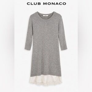 Club Monaco Grey Knit Dress with Cream Layered Hem